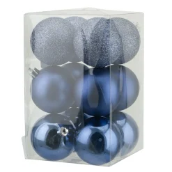 BALLS BOXED 12PC 60MM STEEL BLUE SHINY/ MATT
