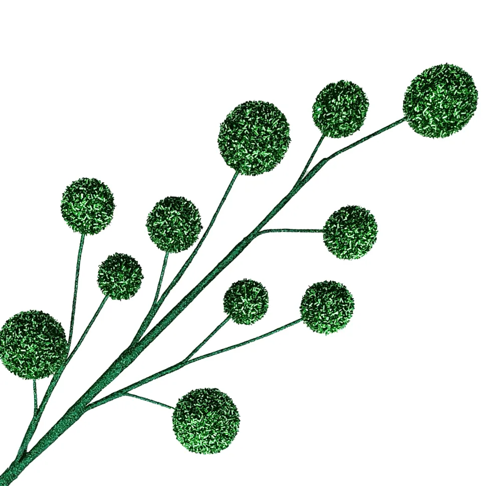 BALLSPRAY 29.5″X11 GREEN TINSEL GLTR.