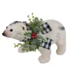 BEAR BIRCH LOOK 11″X5″X7″ WHITE/BLACK PLAID SCARF