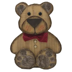 BEAR BROWN/NAT. SITTING13″ W/ BOW TIE
