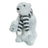 BEAR GRAY STANDING PLUSH 12″ W/ BLACK/WHITE SCARF