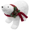 BEAR WHITE WALKING 9.5″ FUR W/ CLEAR SEQUINS & RED SCARF