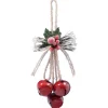 BELL RED 8″ 35MMX3 DOOR HANGER W/ BOW & BERRIES