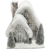 BIRCH LOOK HOUSE 9″x10″X7″ W/ SNOW ROOF LED LIGHT-UP W/ TIMER