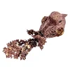 BIRD BROWN 3″ W/ SEQUINS & GLITTER