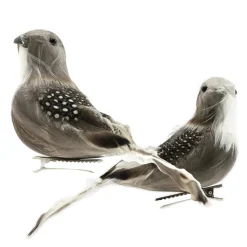 BIRD NATURAL/TAUPE/ WHITE 6″ W/ CLIP 2/S