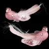 BIRD PINK 6″ W/ CLIP,GLTR AND FEATHER TAIL 2/S