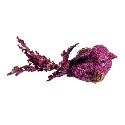 BIRD PURPLE 3″ W/ SEQUINS & GLITTER