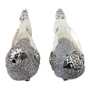BIRD SILVER 4.5″ W/ GLITTER 2/S W/ CLIP
