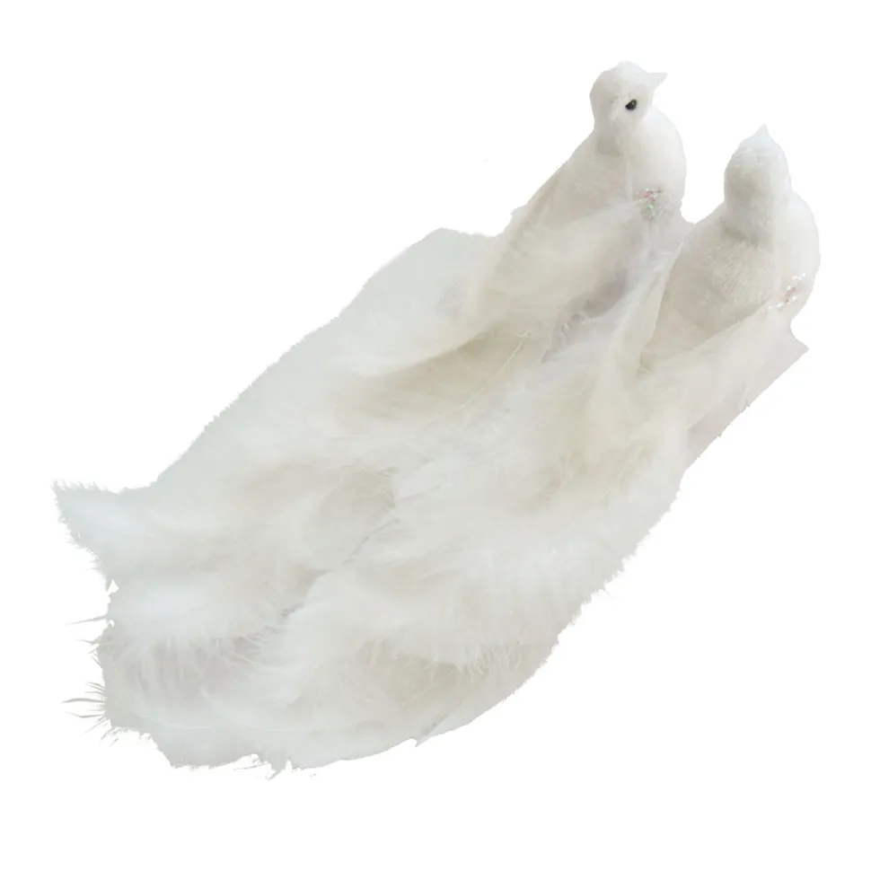 BIRD WHITE 10.25″ FABRIC W/ LONG TAIL 2/S W/ CLIP
