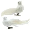 BIRD WHITE 4.5″ W/ CLIP & GLTR 2/S