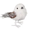 BIRD WHITE/IVORY 5″ FAUX FUR W/ TWIG TAIL