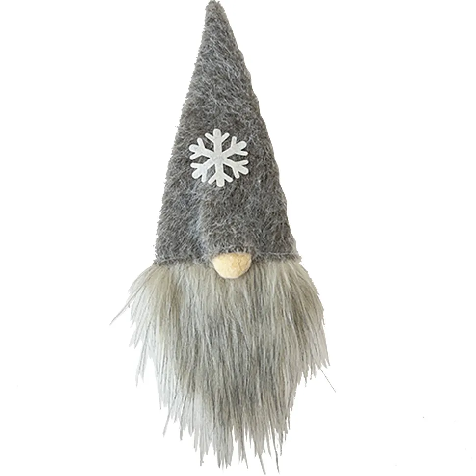 BOTTLE COVER GNOME FAUX FUR BROWN 13.5″ W/ SNOWFLAKE