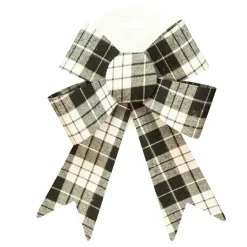 BOW BLACK/ WHITE PLAID 7″ X 12″