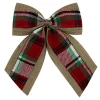 BOW BURLAP/PLAID 10.5″