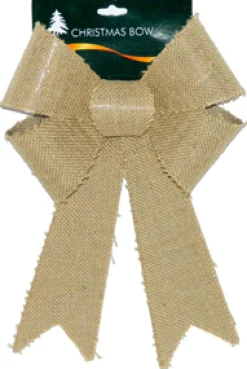 BOW NATURAL BURLAP/PVC 9″ X 15″