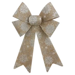 BOW NATURAL 9″x15″ PRE FORMED W/ WHITE SNOWFLAKE
