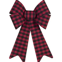 BOW RED/ BLACK 9″ X 15″ BUFFALO PLAID