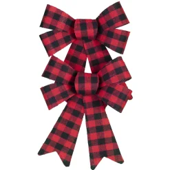 BOW RED/ BLACK 5.5″ X 8″ 2PCS BUFFALO PLAID