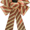 BOW RED/ GOLD GLITTER 9″ X 14″ STRIPE PATTERN