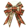 BOW RED/ GREEN/ IVORY PLAID 7″ X 12″