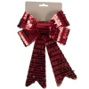 BOW RED SEQUIN 6″ X 10″