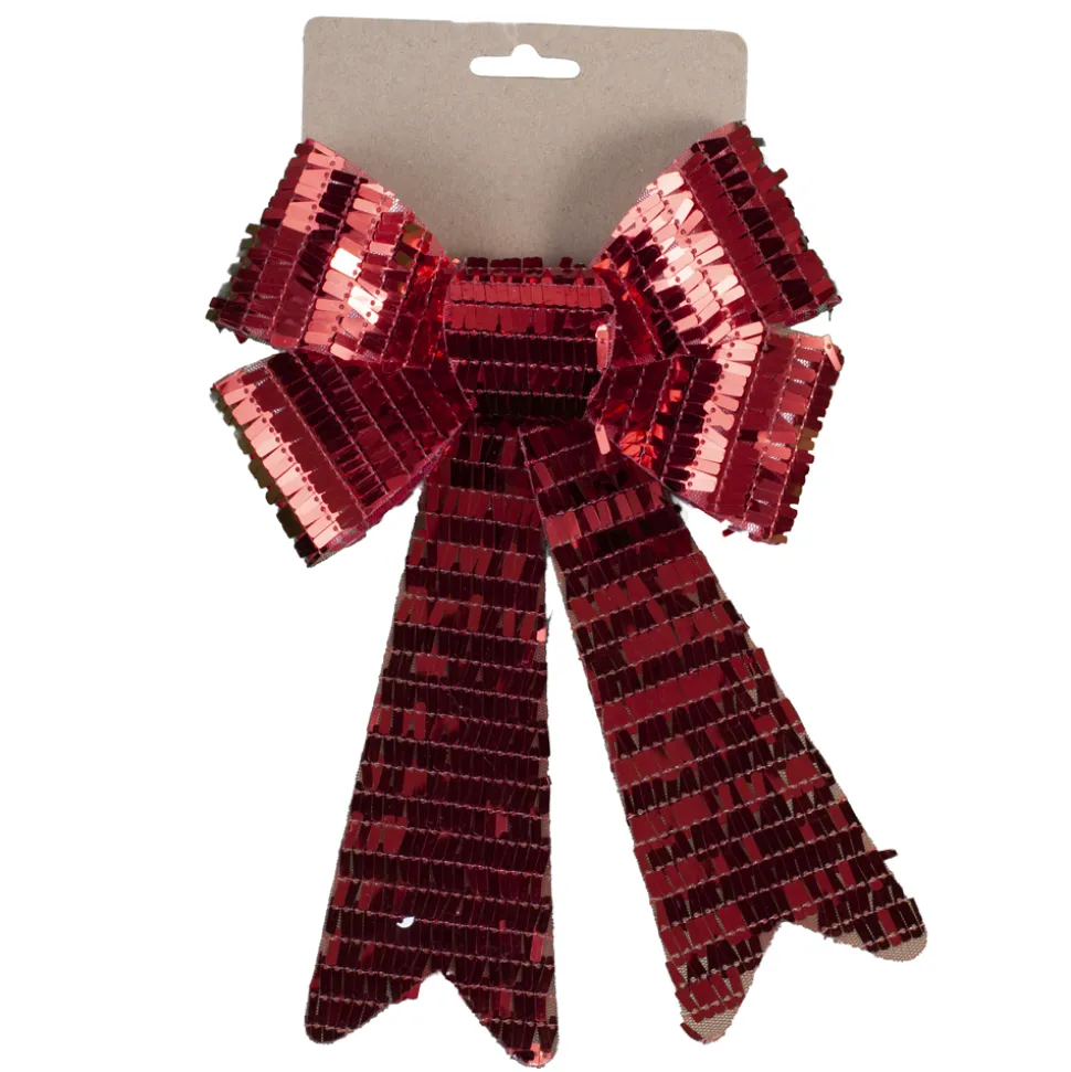 BOW RED SEQUIN 6″ X 10″