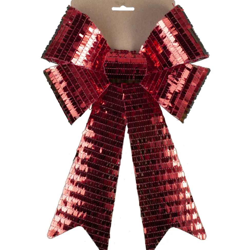 BOW RED SEQUIN 9″ X 15″