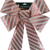 BOW RED/ SILVER GLITTER 14″X20″ STIPE PATTERN