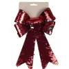 BOW RED/ SILVER 2-TONE SEQUIN 6″ X 10″
