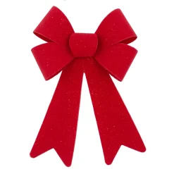 BOW RED VELVET W/ SPARKLE 6″x10″ PRE FORMED PVC