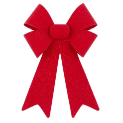 BOW RED VELVET W/ SPARKLE 9″x15″ PRE FORMED PVC