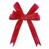 BOW RED W/ WIRE EDGE15.5″ FROSTED/GLITTER
