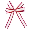 BOW RED/WHITE W/ WIRE EDGE15.5″ W/ GLITTER