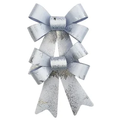BOW SILVER/WHITE FOIL 2PC 5.5″x8″ PRE FORMED PVC