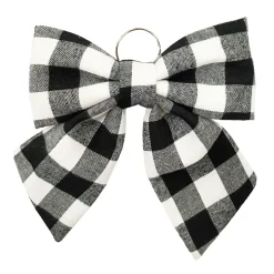 BOW SPONGE /FABRIC 13.5″ BLACK/ WHITE CHECK
