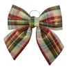 BOW SPONGE/ FABRIC 13.5″ RED/ GOLD/ GREEN PLAID
