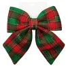 BOW SPONGE/FABRIC 8.5″ RED/GREEN PLAID