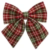 BOW SPONGE/FABRIC 8.5″ RED/GREEN/BEIGE PLAID