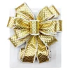 BOW TREE TOPPER 11″ X 31″ SHINY GOLD WITH VELVET TRIM
