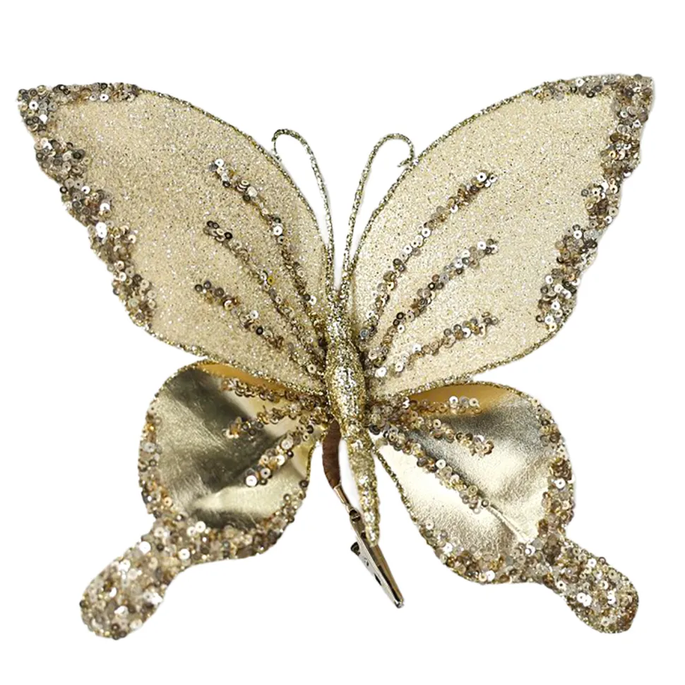 BUTTERFLY CHAMPAGNE 9″x7.8″ GLITTER METALLIC
