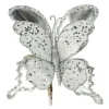 BUTTERFLY SILVER 8.2X7.8″ LEATHER METALLIC GLITTER