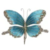 BUTTERFLY TEAL 9″ X 5.5″ VELVET W/ CHAMPAGNE GLITTER & SEQUINS W/ CLIP