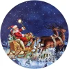 CANVAS ROUND 16″ DIA 1 LED 30 FIBERS SANTA ON SLEIGH (TMR)