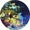 CANVAS ROUND 16″ DIA 5 LED XMAS TREE & LANTERN (TMR)