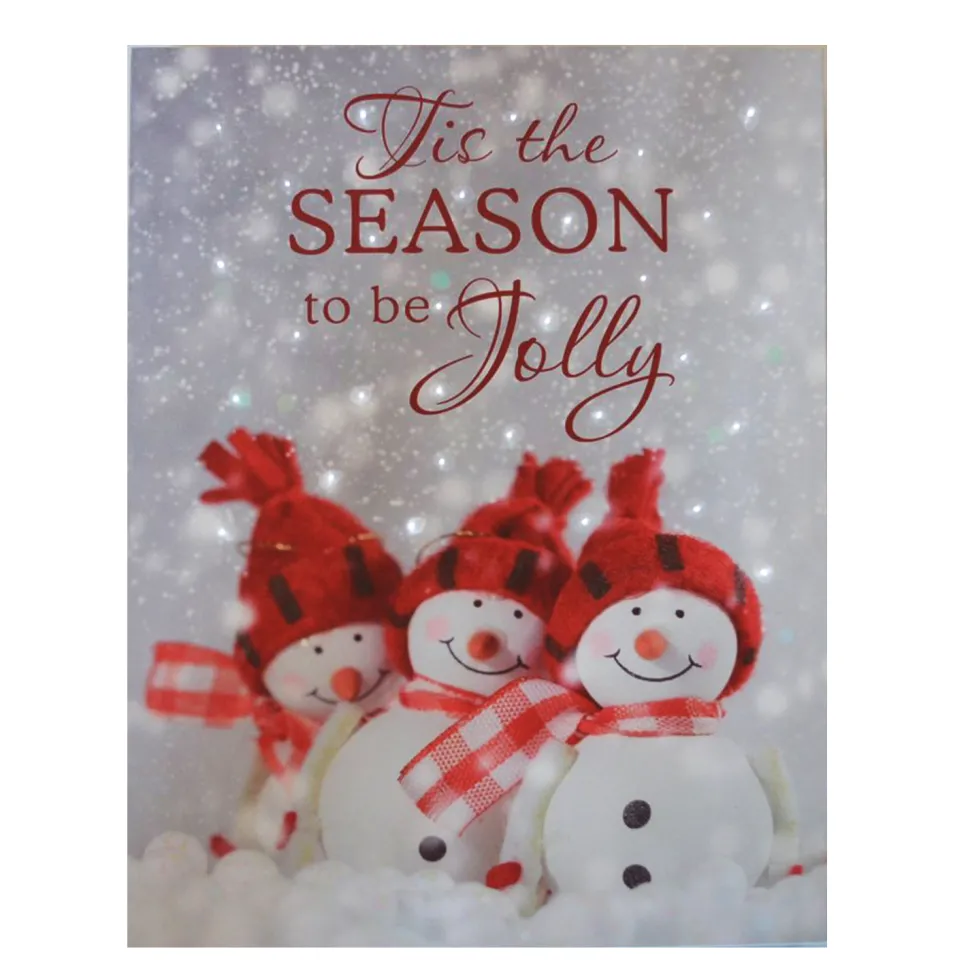 CANVAS 12″X16″ 30 FIBERS SNOWMAN W/ MESSAGE W/TIMER