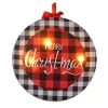 CANVAS 8″X8″ 3 LED PLAID W/ “MERRY CHRISTMAS”