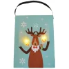 CANVAS 6″X8″ 2 LED REINDEER W/ BEELS
