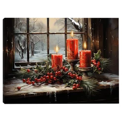 CANVAS 16″x12″ LIGHT UP CANDLES 3PCS LED+BLOW FUNCTION