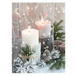 CANVAS 12″x16″ LIGHT UP CANDLES 2PCS LED+BLOW FUNCTION